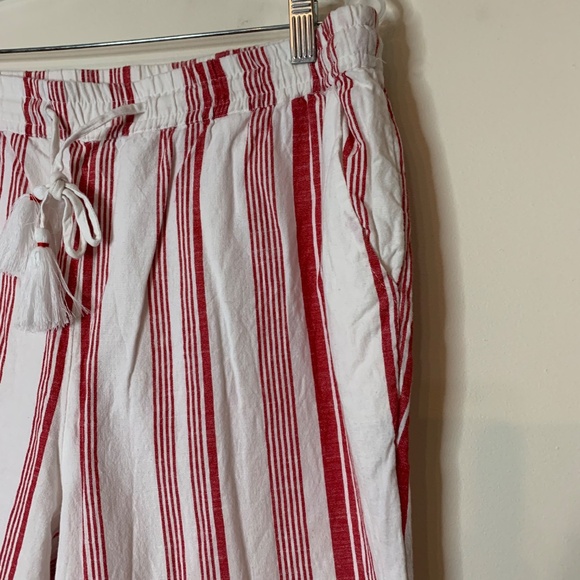 Women’s Charter Club Red and White Striped Pants, Size L - Picture 2 of 8